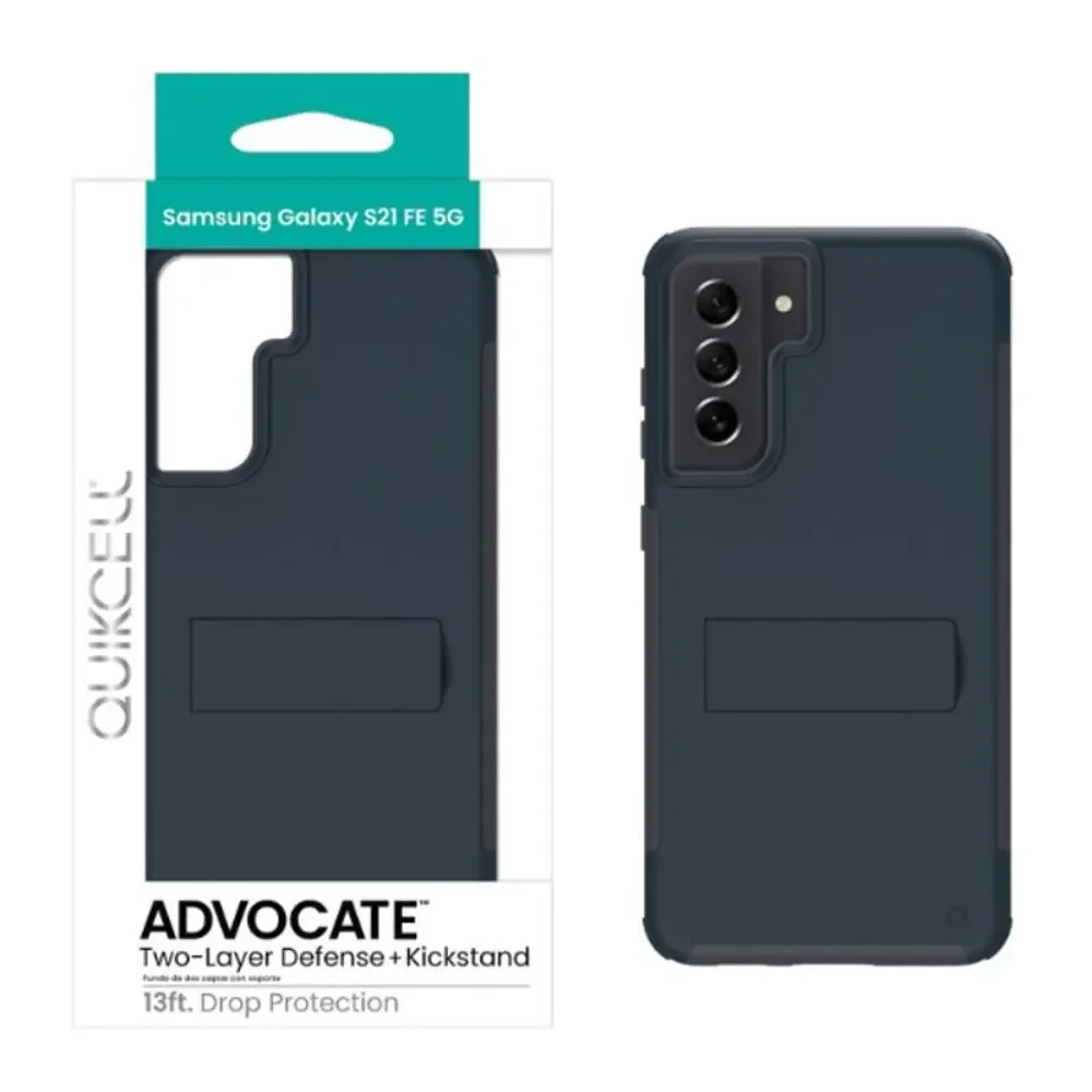 Samsung Galaxy S21 FE/FE  QUIKCELL ADVOCATE Dual-Layer Kickstand Case SLATE BLUE